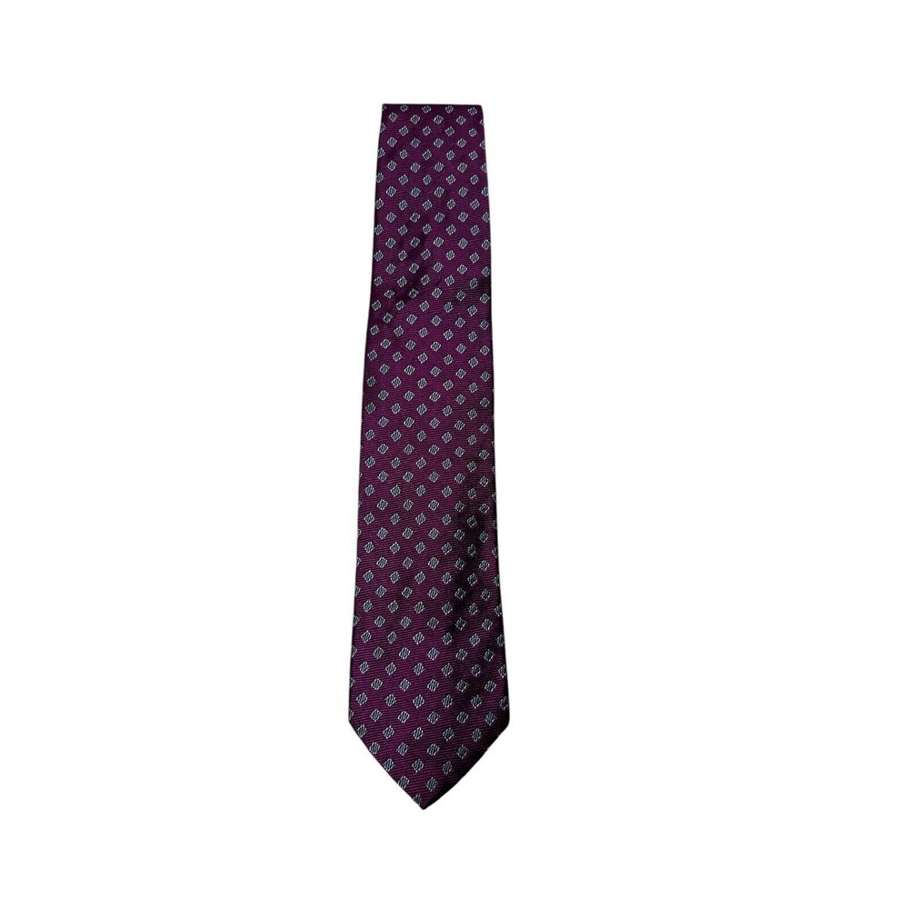 Brooks Brothers 346 Necktie Purple Blue Silk Tie- Geometrical- Fast Shipping